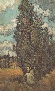 Cypresses and Two Women (nn04) Vincent Van Gogh